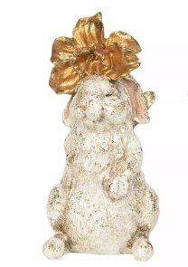 Kanin med påsklilja i guld och vit Alot Decoration