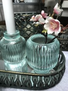 Vas Ljusstake turkos glas
