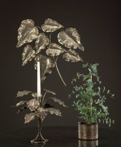 Ljusstake palmblad antik alot Decoration
