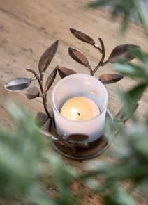 Ljuslykta blad med frostat glas Different design