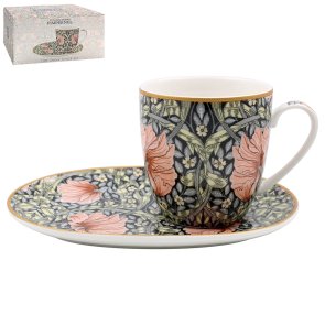 Snacks-set mugg och assiett William Morris pimpernel blush Leonardo collection