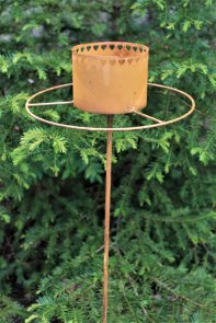 Marschallhållare med krans rost på stav Lind Decoration