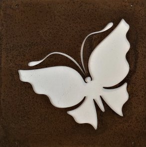 Skylt med fjäril i rost till armeringsnät Lind Decoration