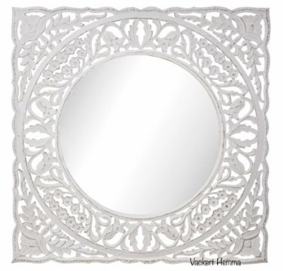 Tempeltavla vit med spegel